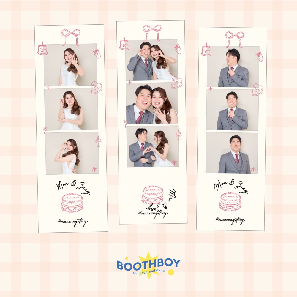 ตัวอย่างกรอบรูปแต่งงานและแถบรูปของ Boothboy